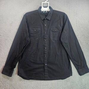 7 Diamonds Shirt Men Size XXL Button‎ Up Long Sleeve Black - XXL